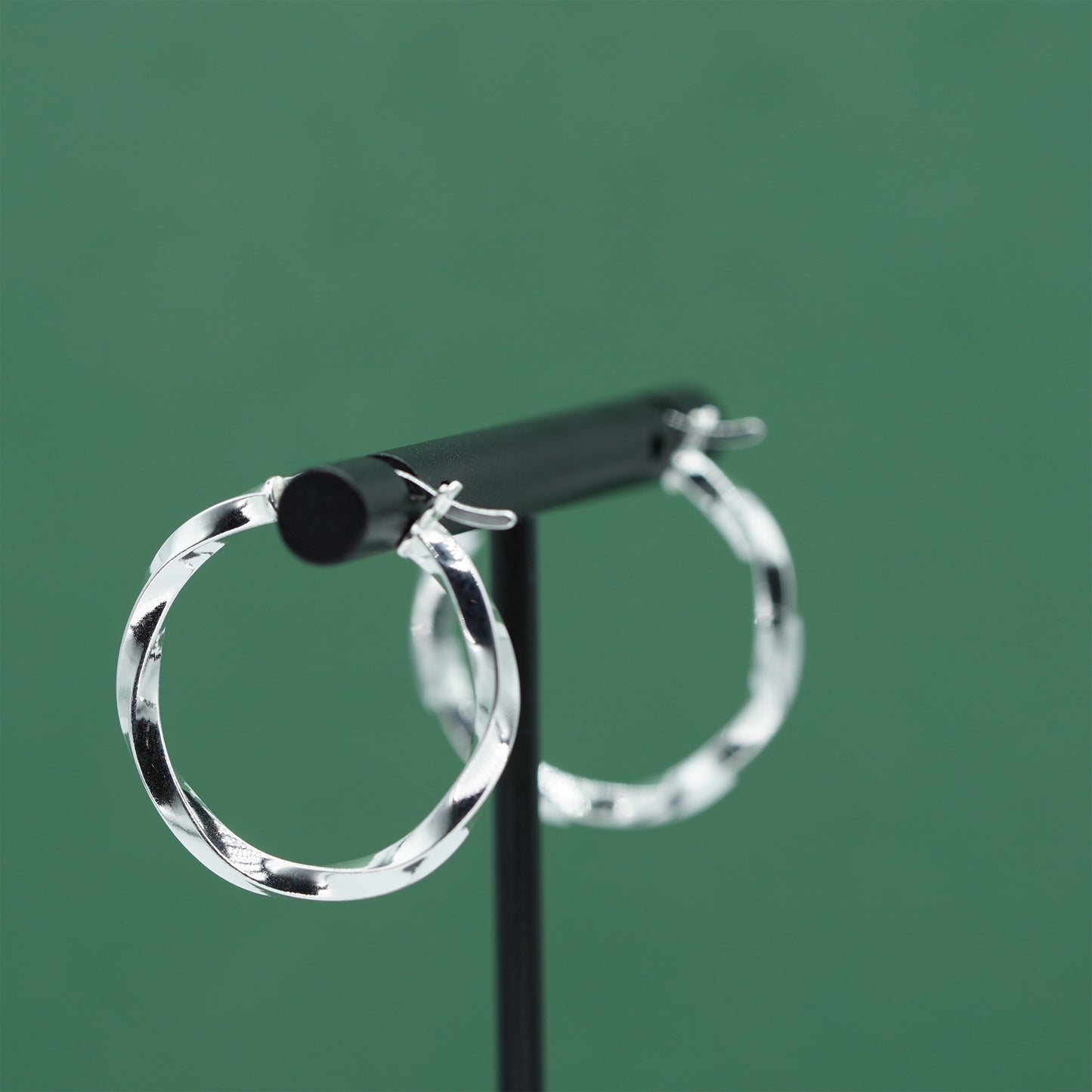 925 Sterling Silver Twisted Hoop Earrings