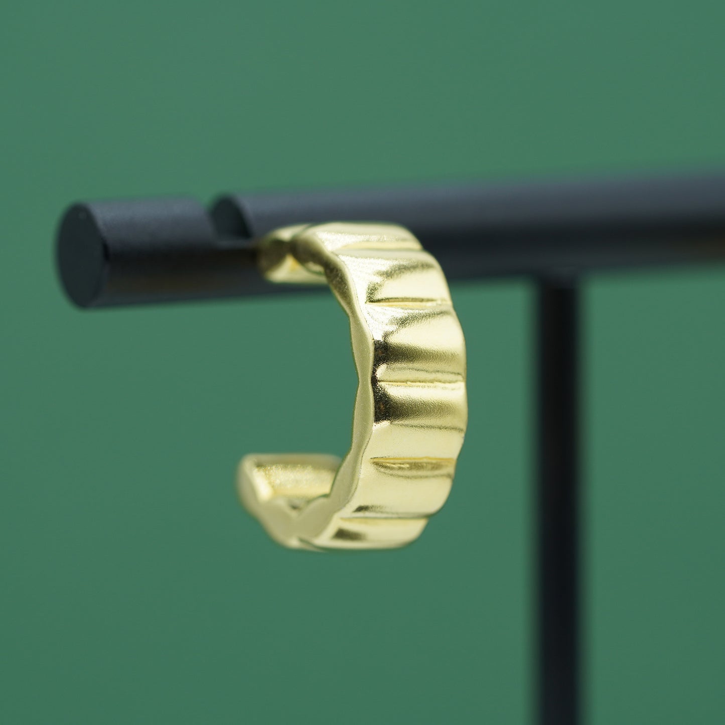 18k Flash Gold Plated Bubble Ridge Hoop Earrings, Textured Small Hoop Earrings, Everyday Gold Jewellery, Gift for Her