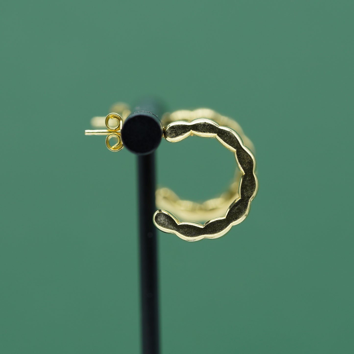 18k Flash Gold Plated Bubble Ridge Hoop Earrings, Textured Small Hoop Earrings, Everyday Gold Jewellery, Gift for Her