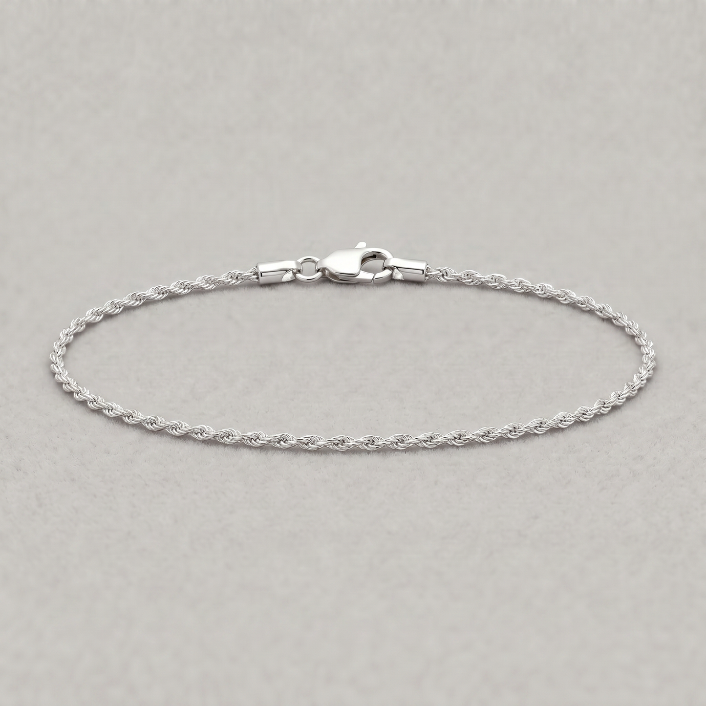 925 Sterling Silver 1.6mm Rope Chain Bracelet