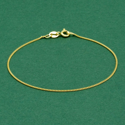 Gold Plated 925 Sterling Silver D/C Curb Chain Bracelet
