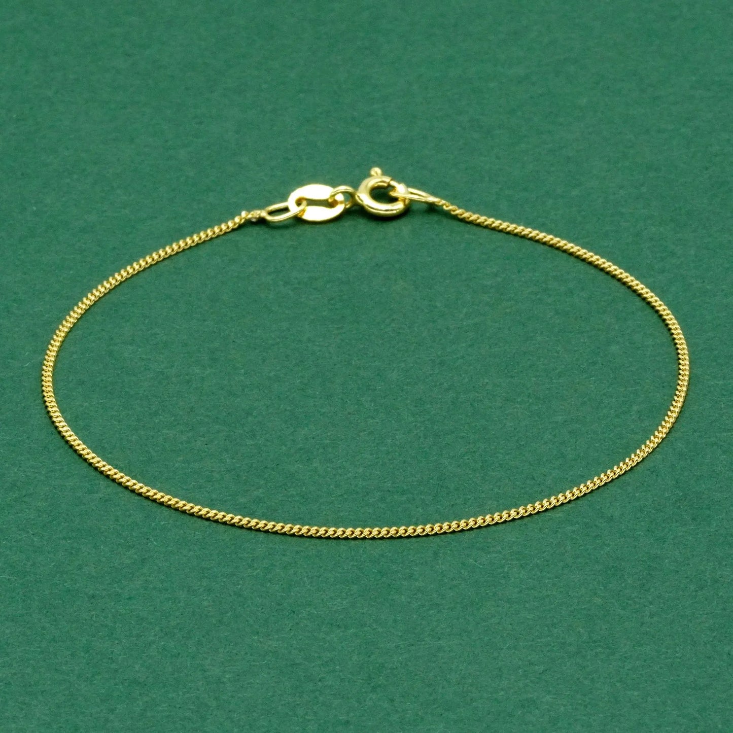 18k Gold Flash Plated D/C Curb Chain Anklet