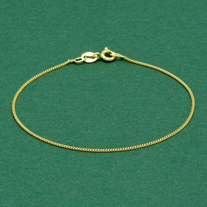 18k Gold Flash Plated D/C Curb Chain Anklet