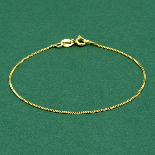 18k Gold Flash Plated D/C Curb Chain Anklet