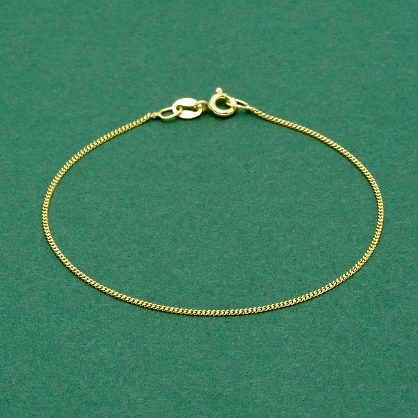 18k Gold Flash Plated D/C Curb Chain Anklet