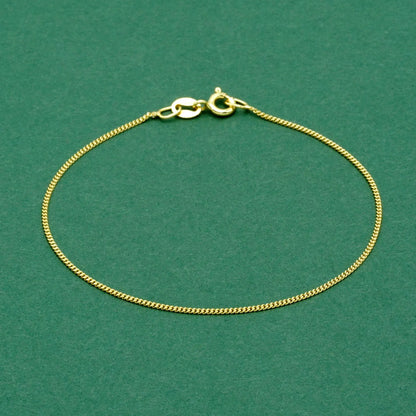 18k Gold Flash Plated D/C Curb Chain Anklet