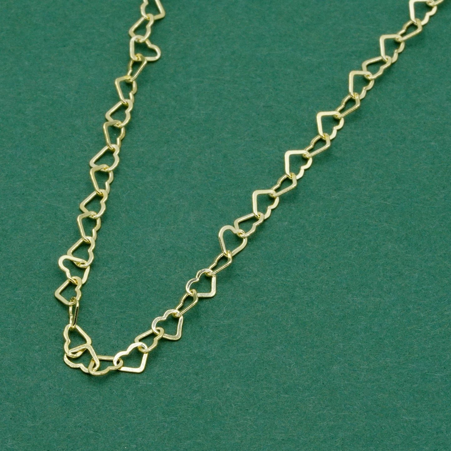 Gold Plated Sterling Silver Heart Chain Necklace