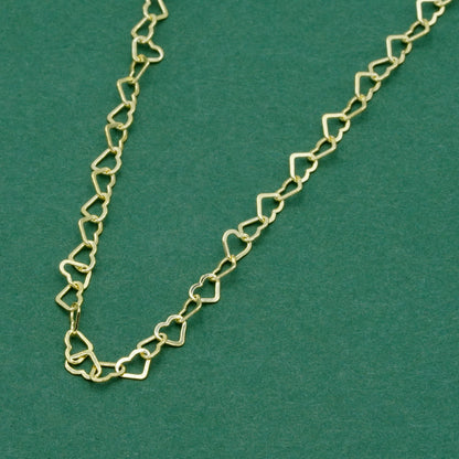 Gold Plated Sterling Silver Heart Chain Necklace