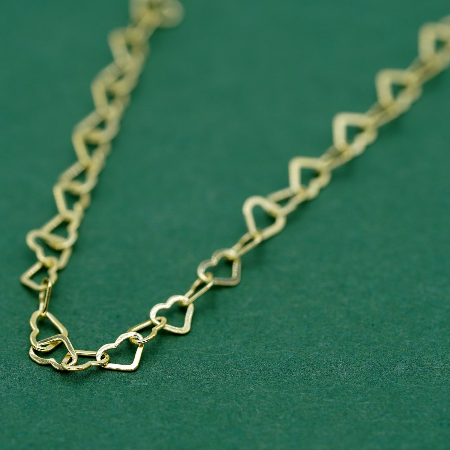 Gold Plated Sterling Silver Heart Chain Necklace