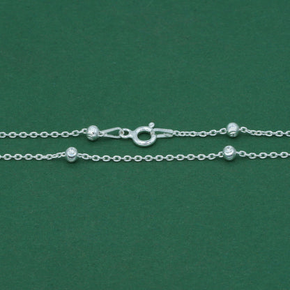 925 Sterling Silver Diamond Cut Beaded Bracelet, Minimal Satellite Ball Chain Bracelet, Everyday Silver Jewellery, Gift for Her