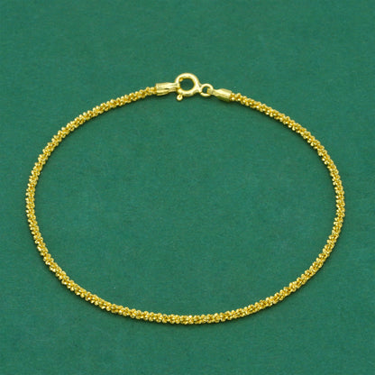 18k Gold Flash Plated Margherita Chain Bracelet, Delicate Sparkle Gold Bracelet, Minimal Everyday Jewellery, Gift for Her