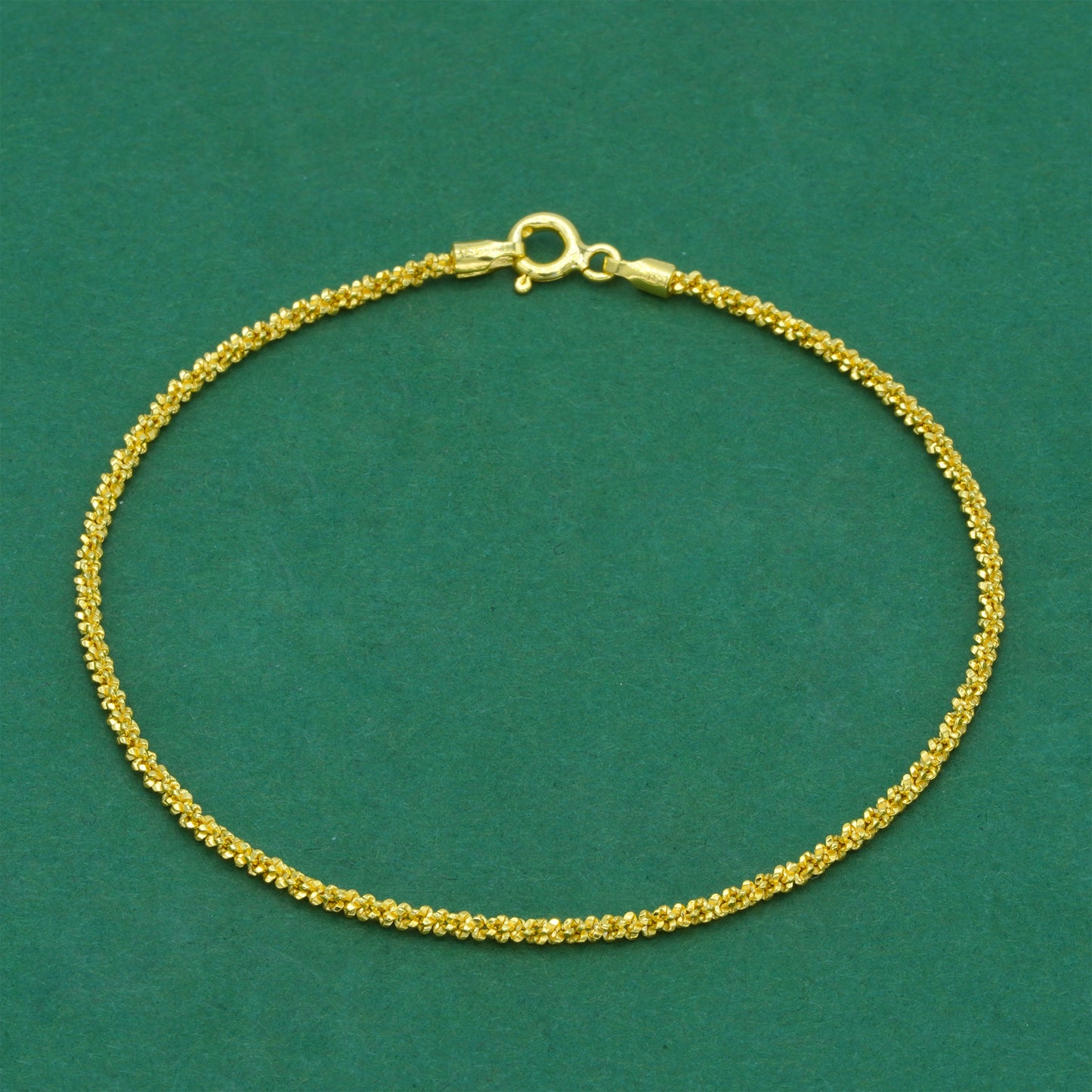 18k Gold Flash Plated Margherita Chain Anklet, Delicate Sparkle Gold Ankle Bracelet, Minimal Everyday Jewellery, Gift for Her