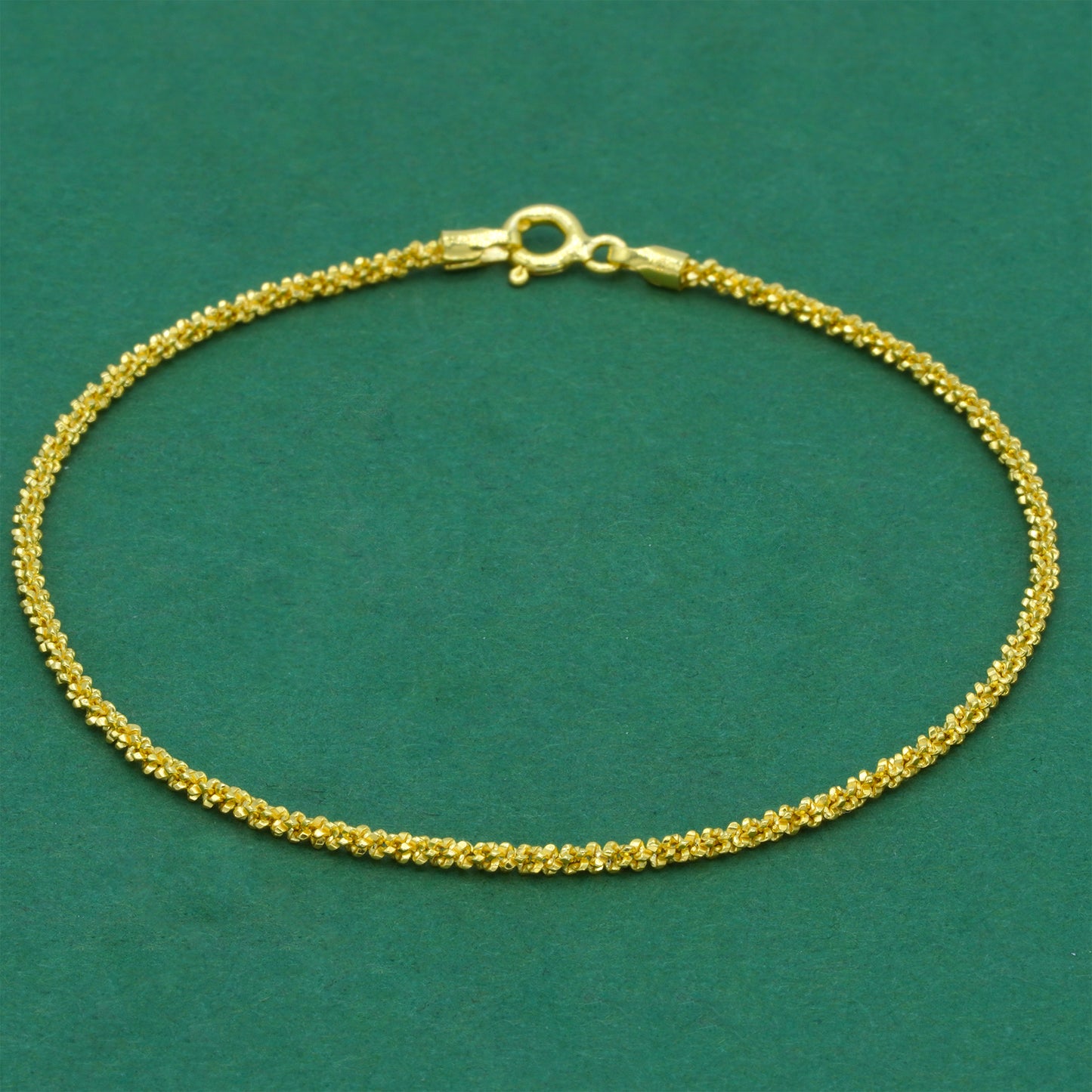 18k Gold Flash Plated Margherita Chain Anklet, Delicate Sparkle Gold Ankle Bracelet, Minimal Everyday Jewellery, Gift for Her