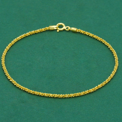 18k Gold Flash Plated Margherita Chain Anklet, Delicate Sparkle Gold Ankle Bracelet, Minimal Everyday Jewellery, Gift for Her