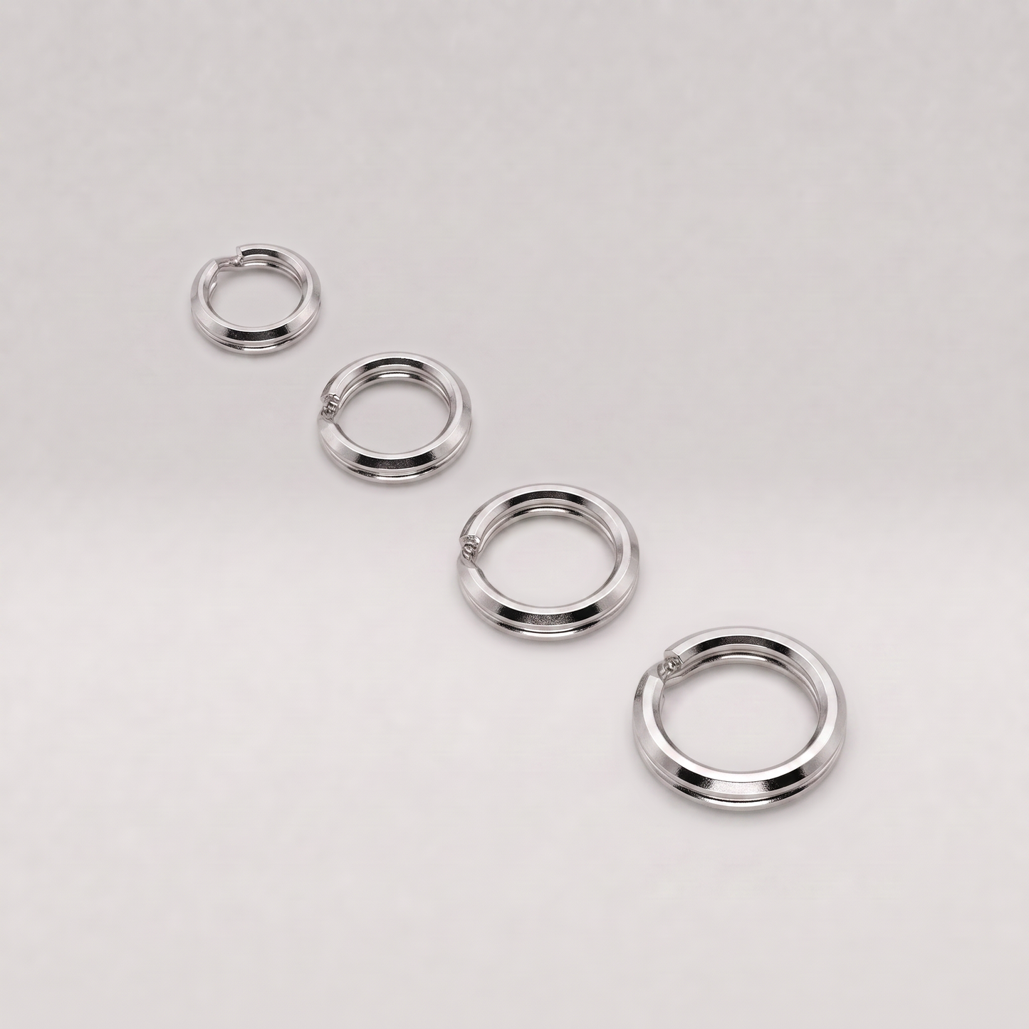 925 Sterling Silver Bevelled Split Rings For Charms 5mm, 6mm, 7mm, 8mm - Jewellery Making, Jewellery Findings