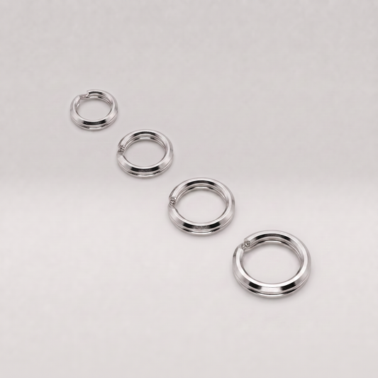 925 Sterling Silver Bevelled Split Rings For Charms 5mm, 6mm, 7mm, 8mm - Jewellery Making, Jewellery Findings