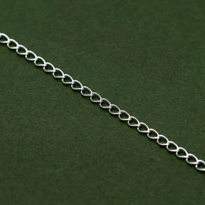 925 Sterling Silver 2.7mm Open Curb Chain Bracelet