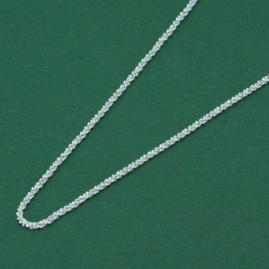 925 Sterling Silver Margherita Chain Necklace, Delicate Sparkle Silver Necklace, Minimal Everyday Jewellery, Gift for Her