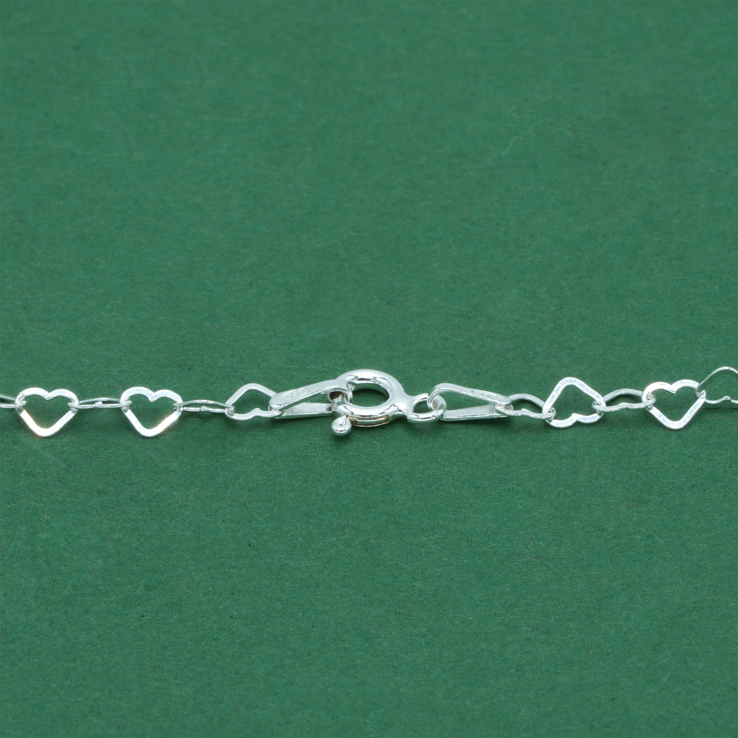925 Sterling Silver 3.6mm Heart Link Chain Necklace