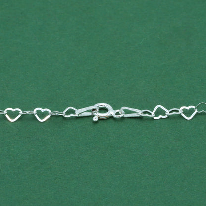 925 Sterling Silver 3.6mm Heart Link Chain Necklace
