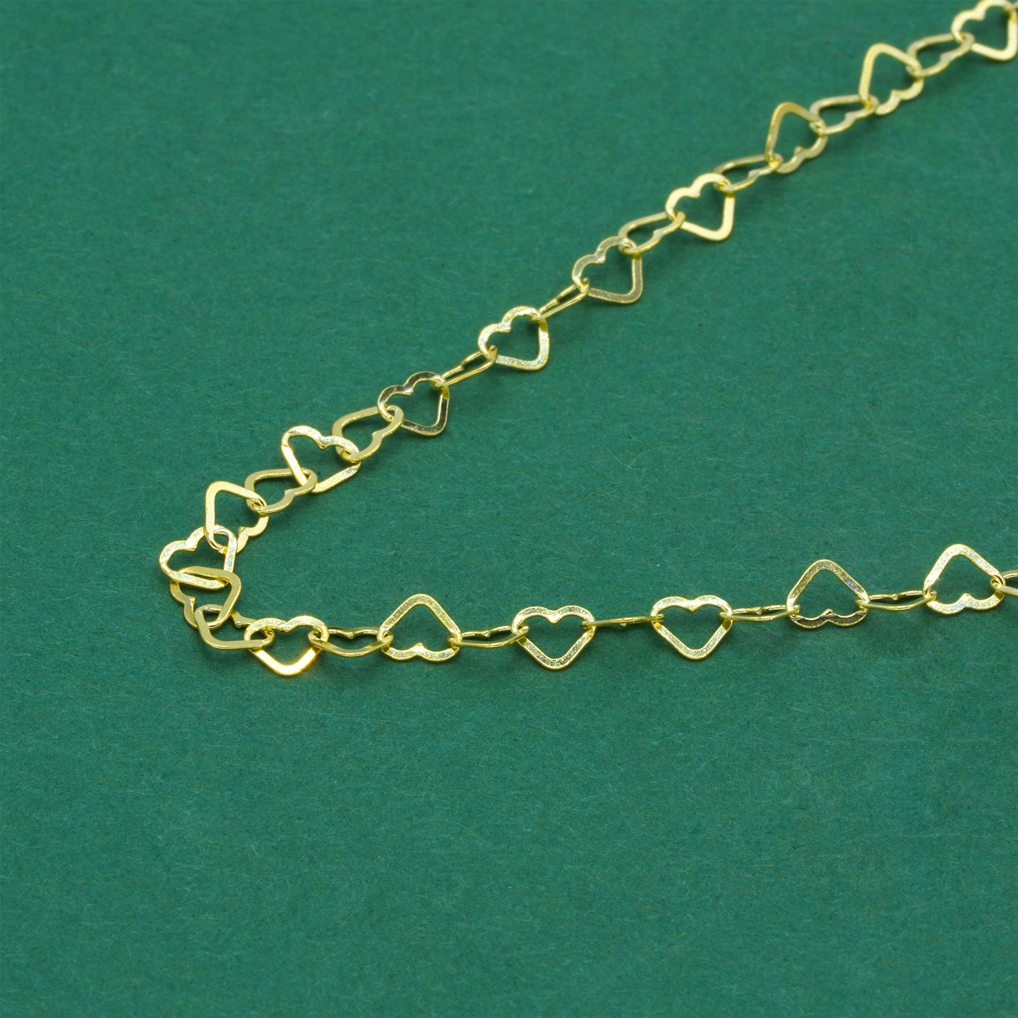 Gold Plated Sterling Silver 3.4mm Heart Chain Necklace