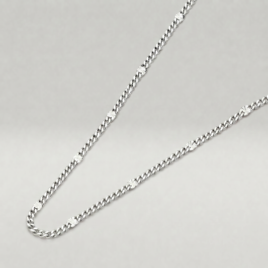 925 Sterling Silver Stamped Curb Chain Necklace