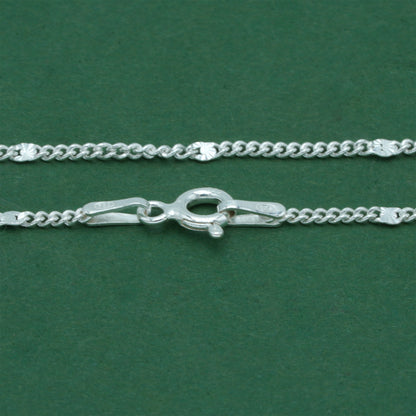 925 Sterling Silver Stamped Curb Chain Necklace, Classic Textured Curb Link Necklace, Minimal Everyday Jewellery