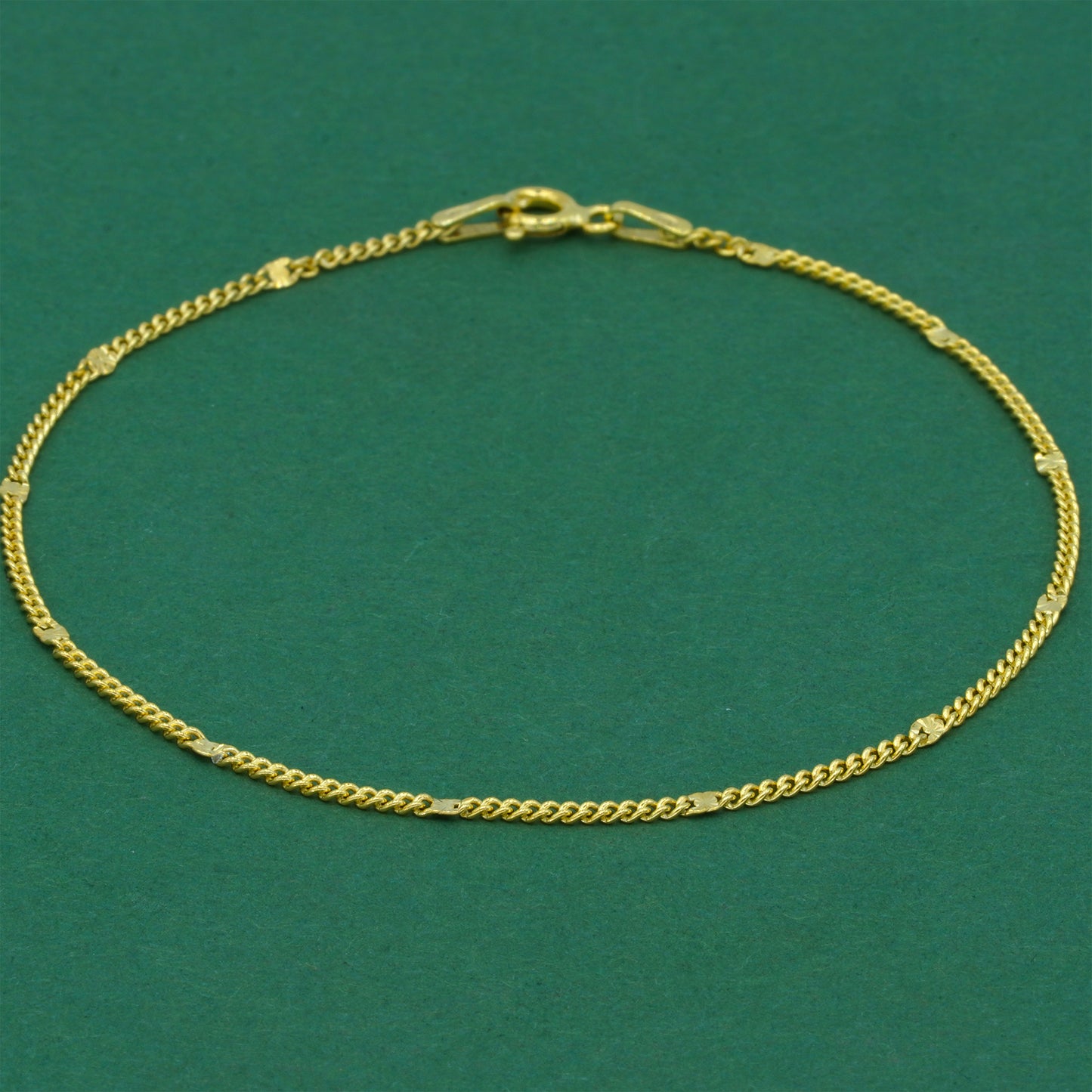 18k Gold Flash Plated Stamped Curb Chain Bracelet, Classic Textured Curb Link Gold Bracelet, Minimal Everyday Jewellery