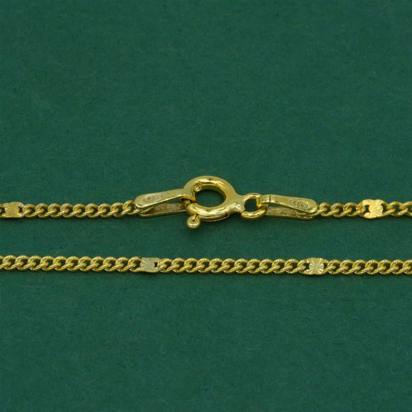 18k Gold Flash Plated Stamped Curb Chain Anklet, Classic Textured Curb Link Gold Ankle Bracelet, Minimal Everyday Jewellery