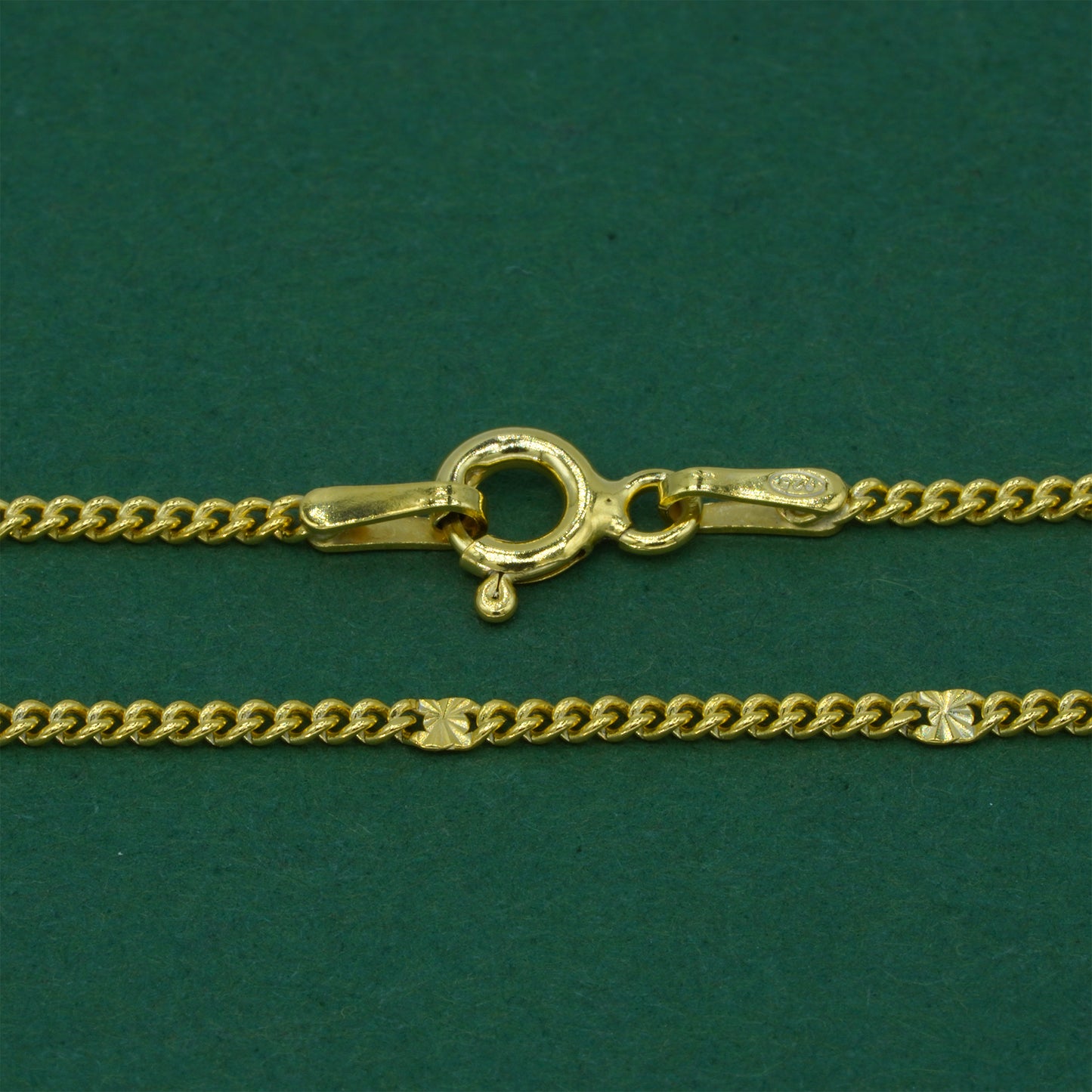 18k Gold Flash Plated Stamped Curb Chain Necklace, Classic Textured Curb Link Gold Necklace, Minimal Everyday Jewellery