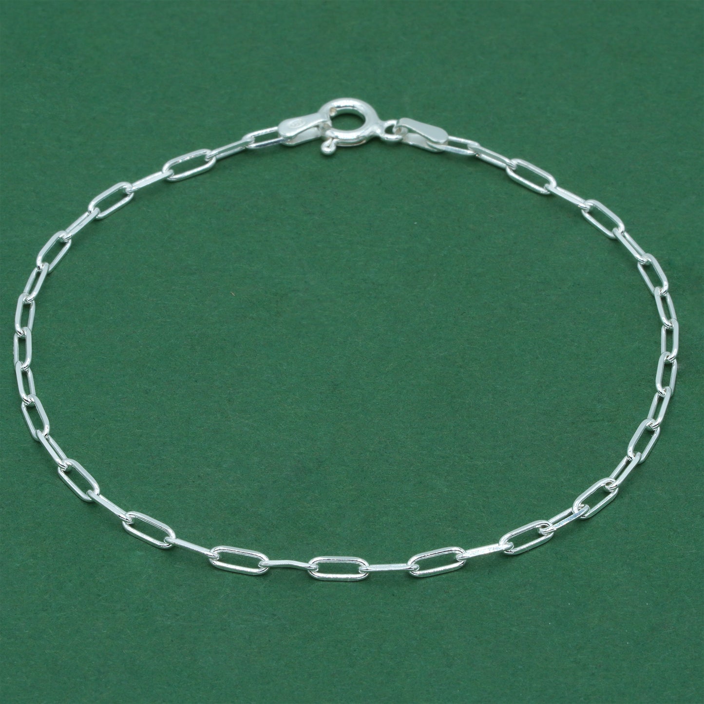 925 Sterling Silver Paperclip Chain Bracelet, Minimal Elongated Link Bracelet, Modern Everyday Jewellery