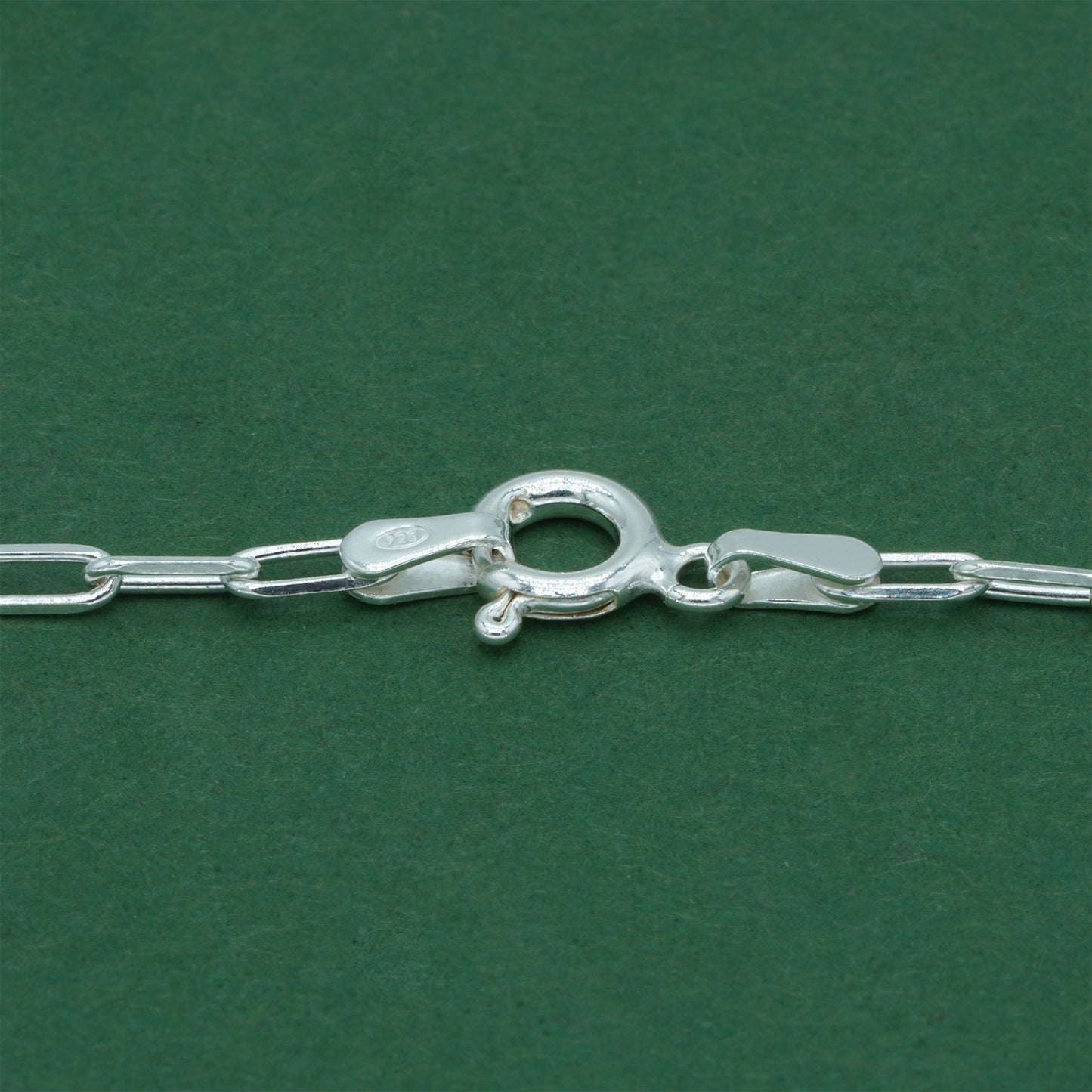 925 Sterling Silver Paperclip Chain Anklet, Minimal Elongated Link Ankle Bracelet, Modern Everyday Jewellery