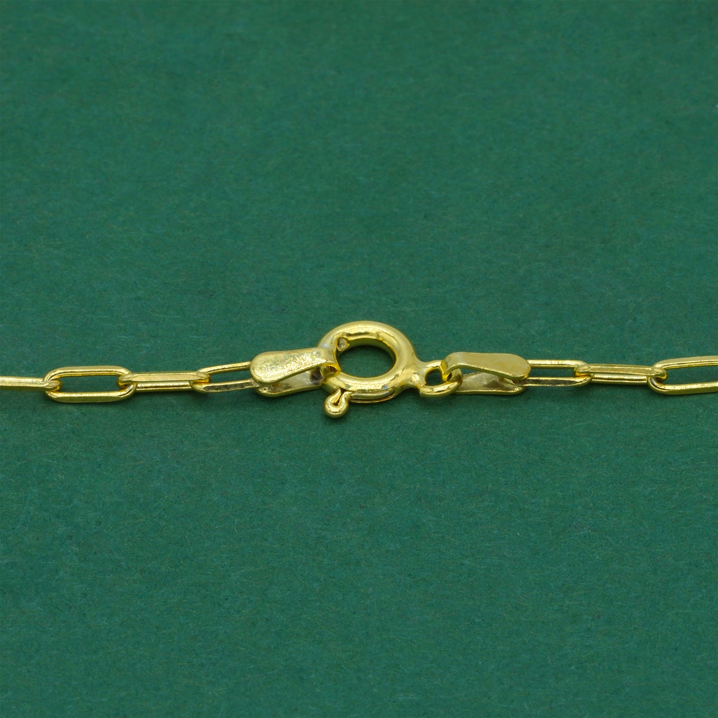 18k Gold Flash Plated Paperclip Chain Anklet, Minimal Elongated Link Gold Ankle Bracelet, Modern Everyday Jewellery