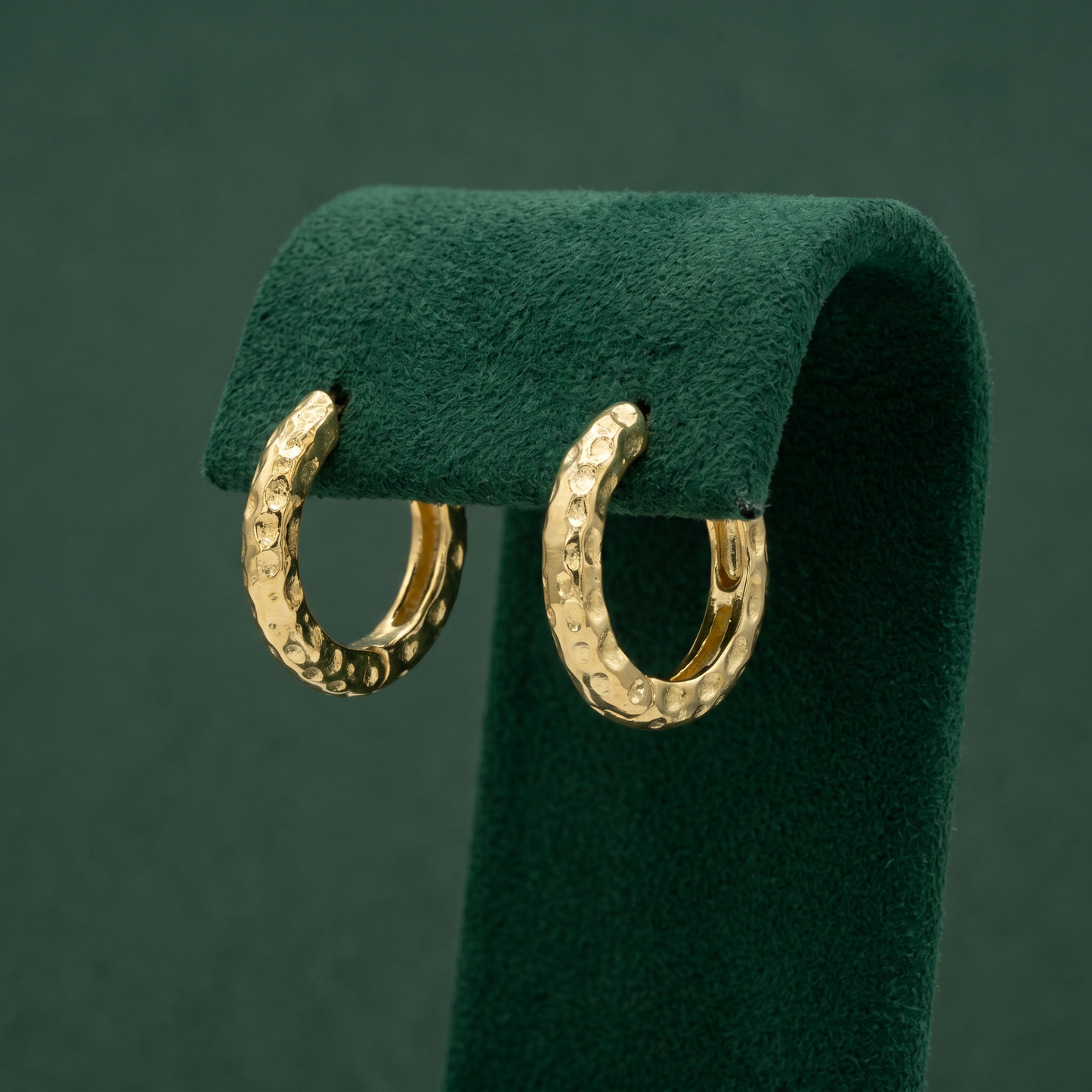 12mm Hammered Huggie Earrings