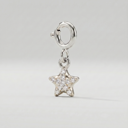 4mm CZ Pavé Star Charm