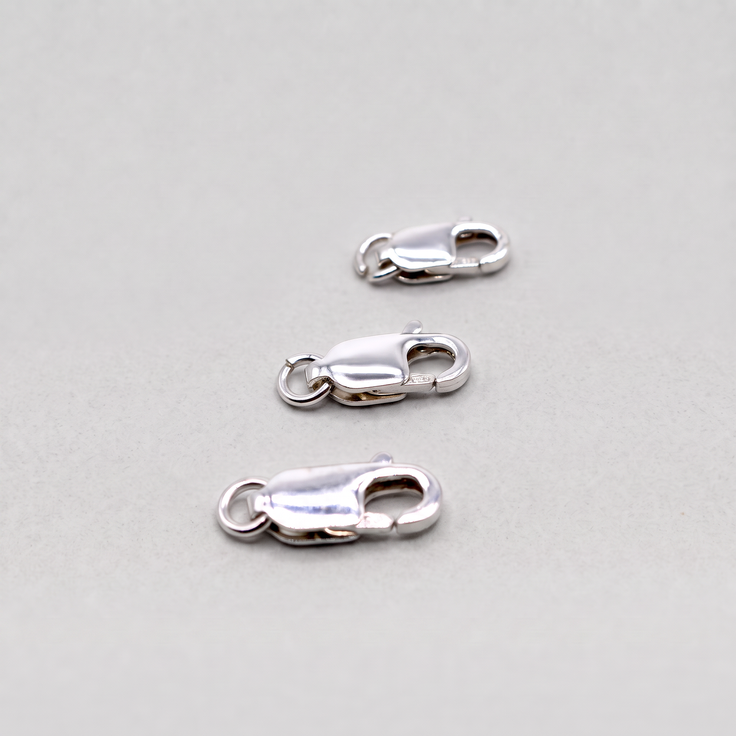 925 Sterling Silver Lobster Claw Carabiner Clasp With Jump Ring (5x)