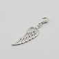925 Sterling Silver Wing Charm With Claw Carabiner Clasp