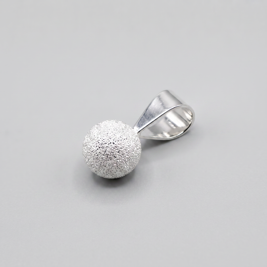 925 Sterling Silver 7mm Frosted Ball Pendant