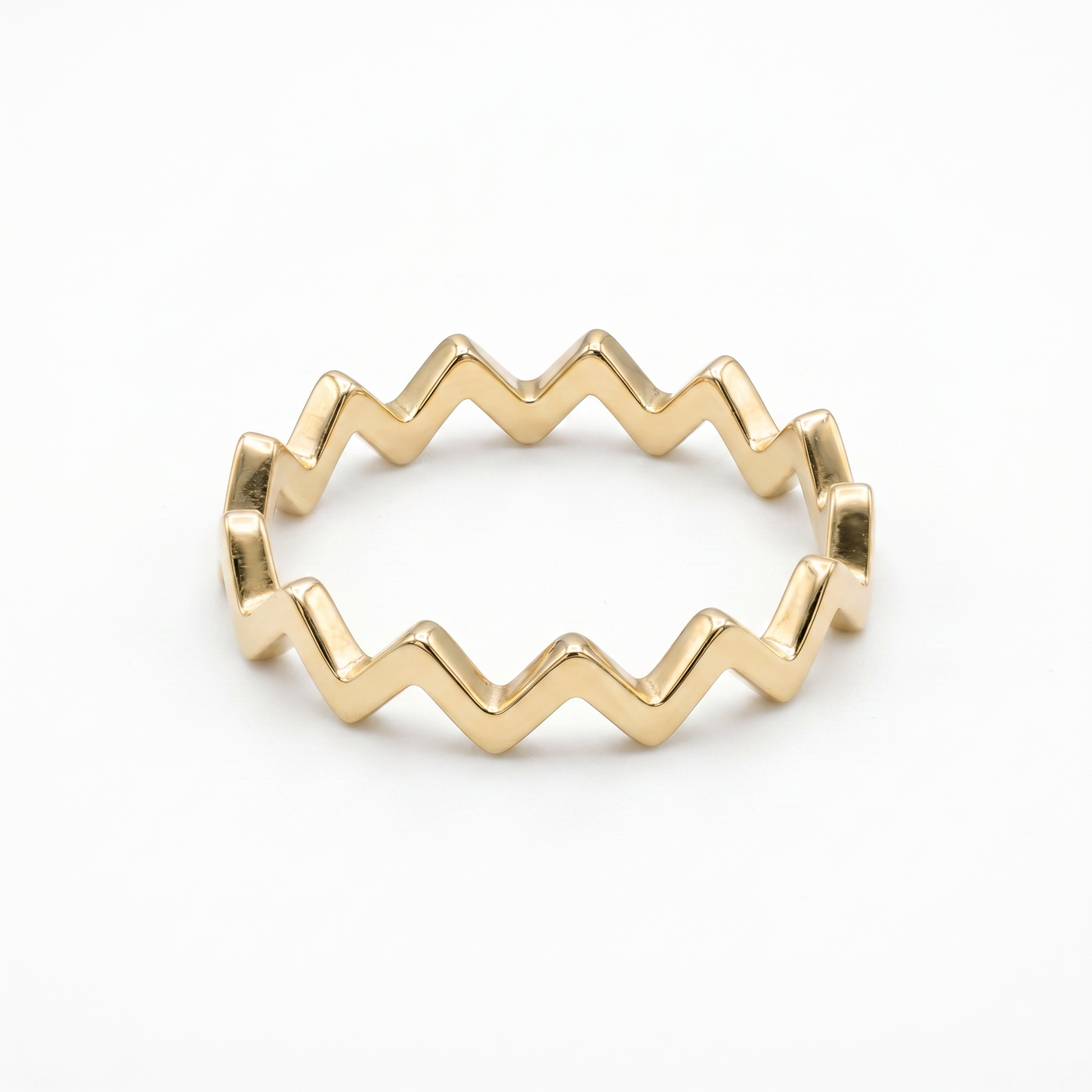 Flash Gold Plated Wave Zig Zag Ring