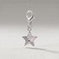925 Sterling Silver 9mm Diamond Cut Fluted Star Charm