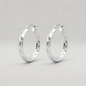 925 Sterling Silver Chiselled Hoop Earrings 25mm