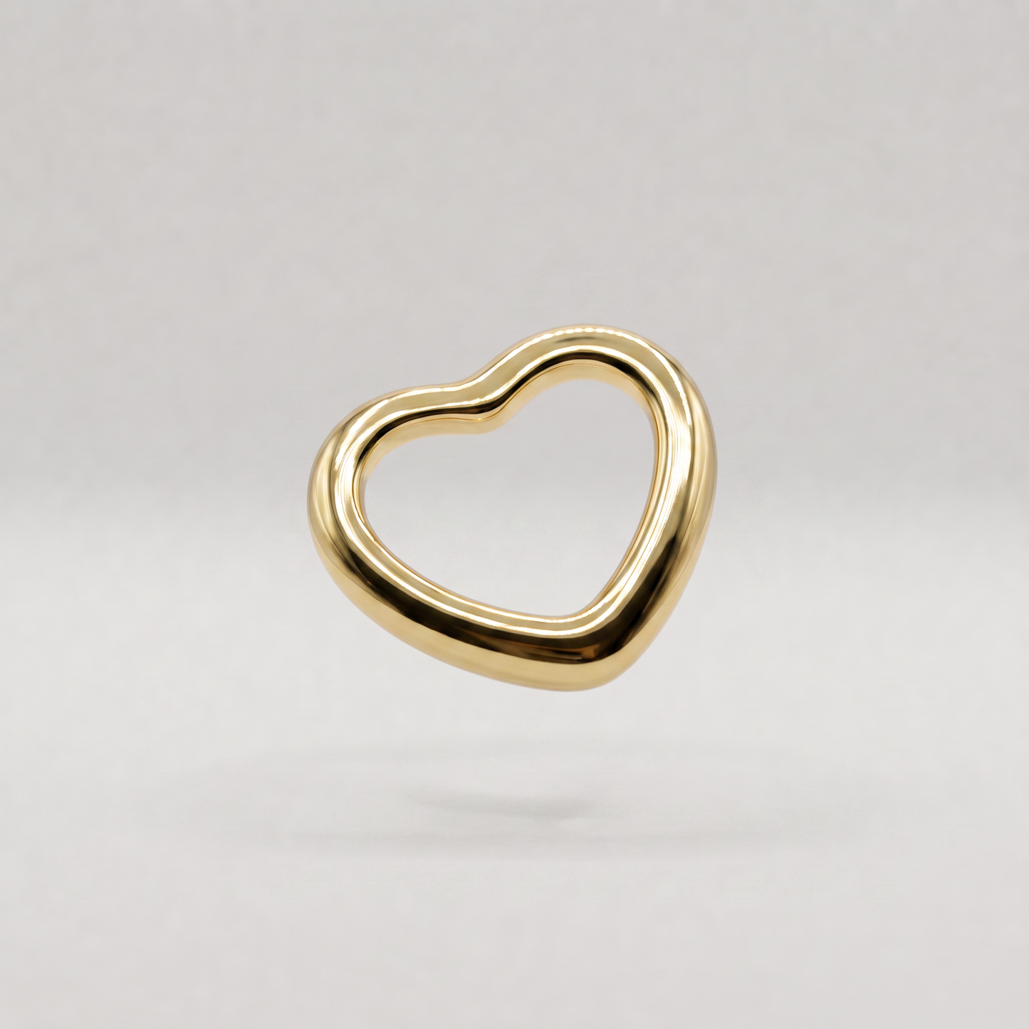 Gold Plated 925 Sterling Silver Floating Heart Charm Pendant