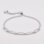 925 Sterling Silver 4.4mm Paperclip Chain Slider Bracelet