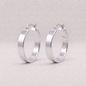 925 Sterling Silver Creole Style Flat Hoop Earrings 15mm