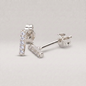 925 Sterling Silver 7.5mm Cubic Zirconia Bar Studs