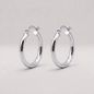 925 Sterling Silver Creole Style Hoop Earrings 14mm
