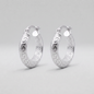 925 Sterling Silver Textured Hoop Earrings