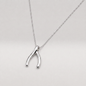 925 Sterling Silver Wishbone Pendant on 18" Rolo Chain