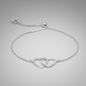 925 Sterling Silver Twin Hearts Adjustable Slider Bracelet