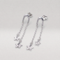 925 Sterling Silver Double Fluted Diamond Cut Star Dropped Stud Earrings